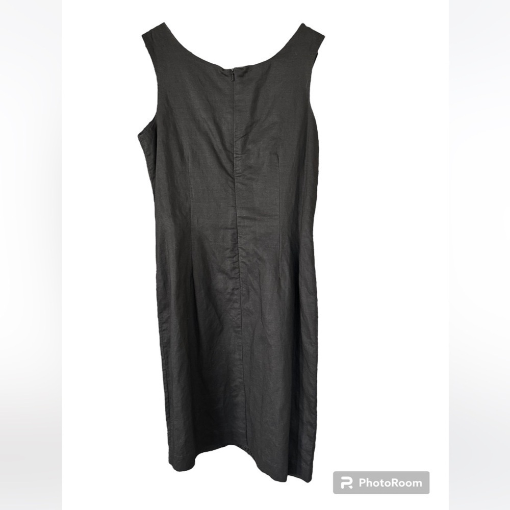 Et Al women’s sleeveless vintage XO rhinestone black linen Y2K dress Size 10 - Picture 2 of 10